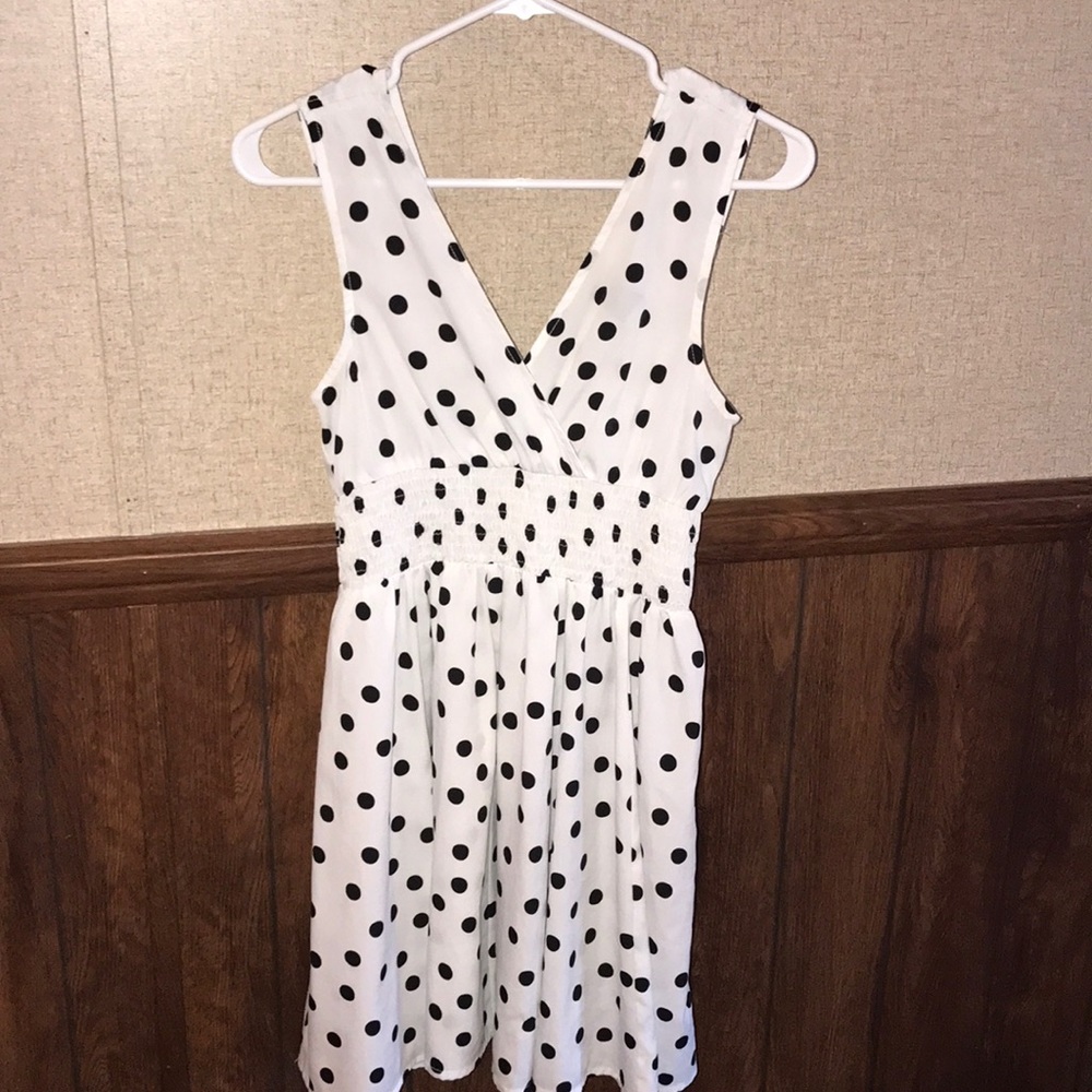 Cute black and white polka dot dress!